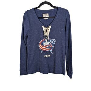 CCM Women's Official Vintage Apparel Colorado Avalanche Lace-Up Sweatshirt L